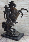 Handmade Massive Signed Real Rearing Arabian Horse Wild Bronze Sculpture Statue