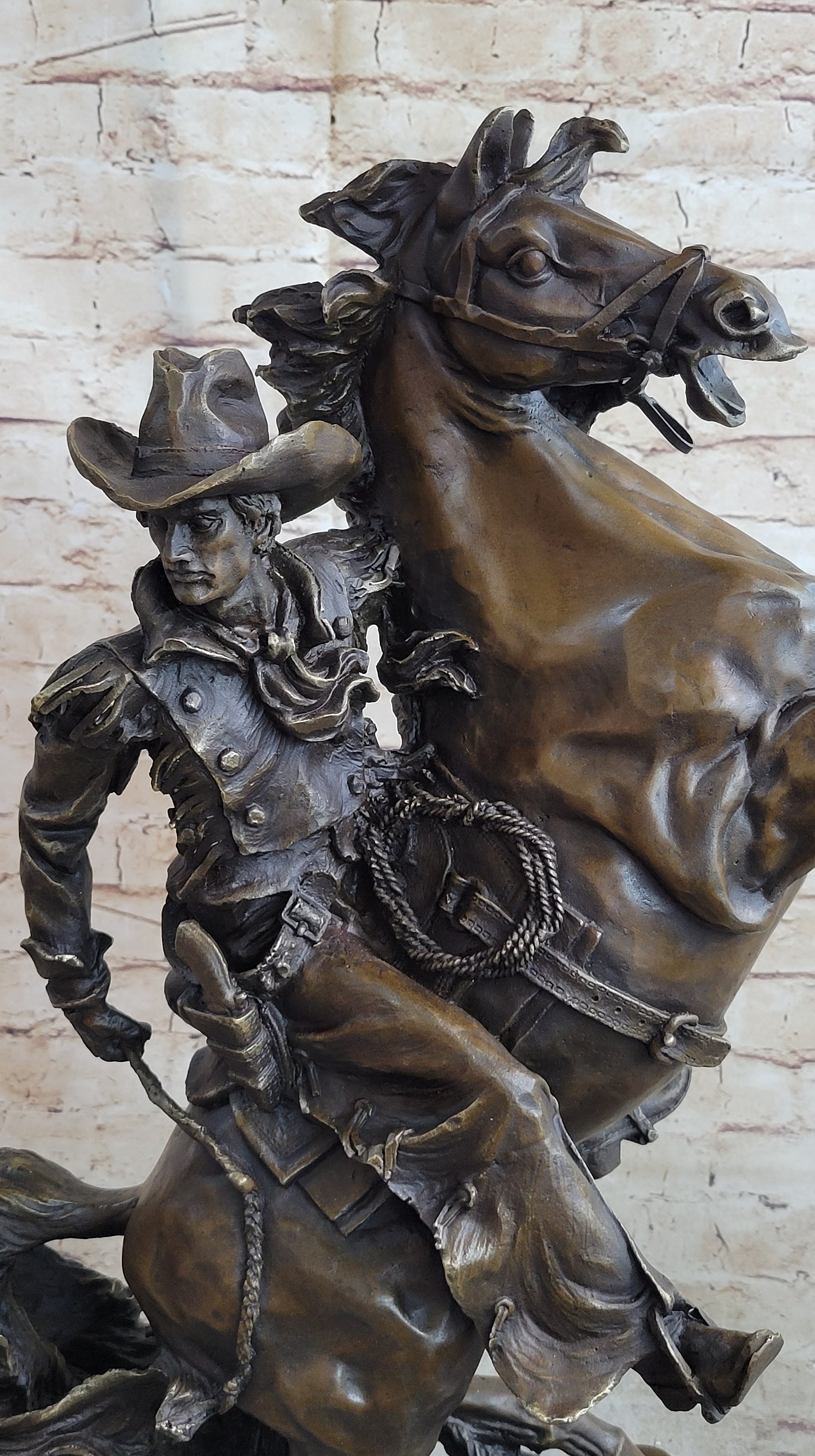 Handmade Massive Signed Real Rearing Arabian Horse Wild Bronze Sculpture Statue