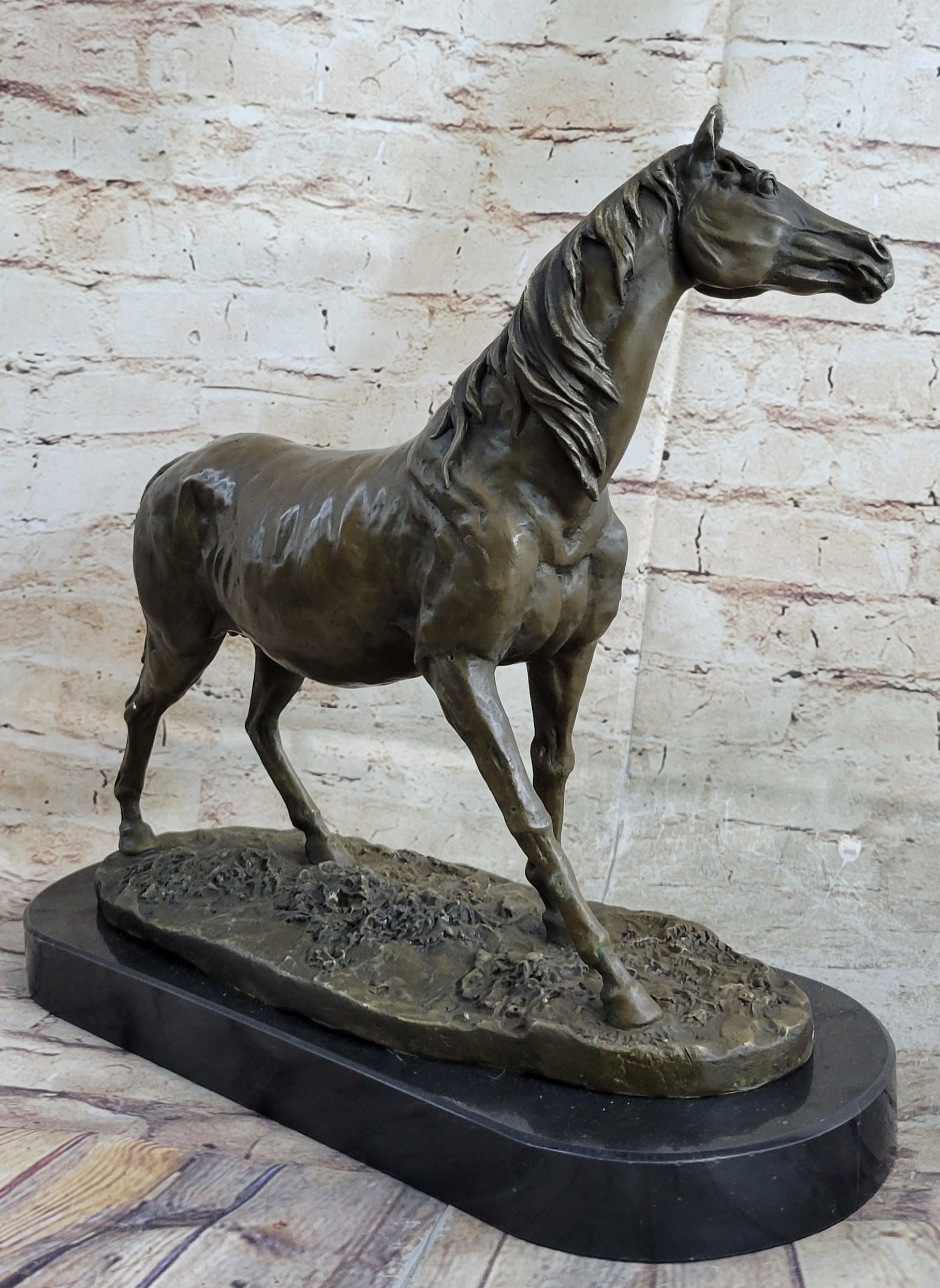 Abstract Modern Art Stallion Racing Horse Trophy Bronze Sculpture By Mene Figure