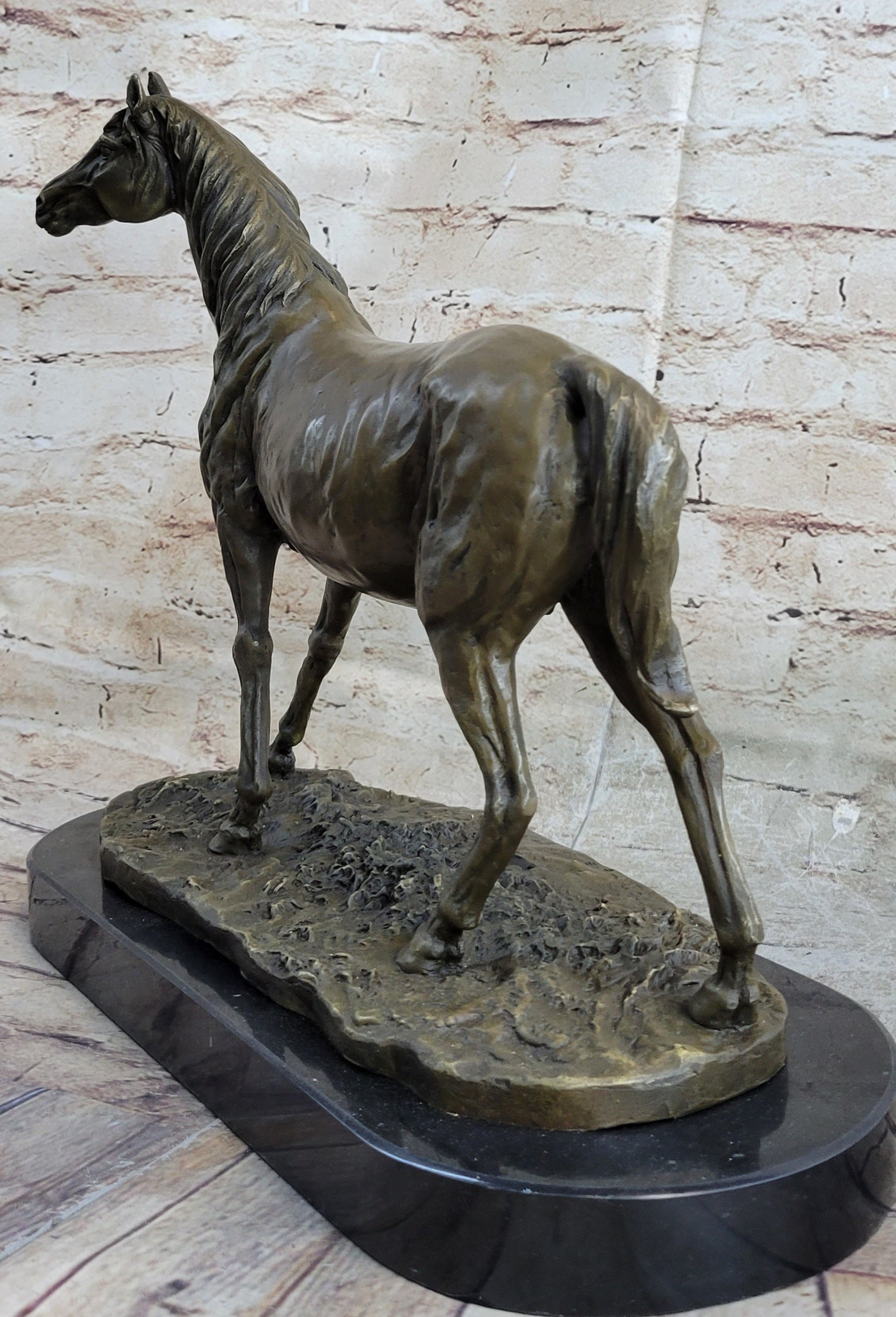 Abstract Modern Art Stallion Racing Horse Trophy Bronze Sculpture By Mene Figure