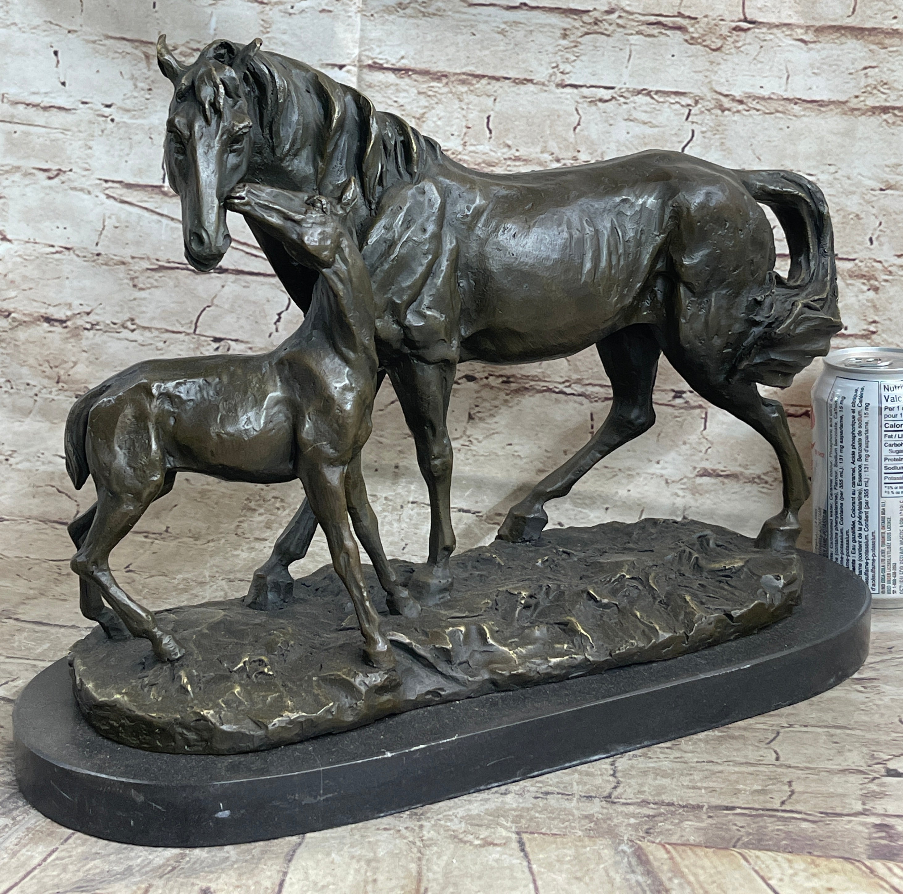 Horse & Foal Bronze Statue Sculpture Equestrian Stables Barn Decor Original Milo