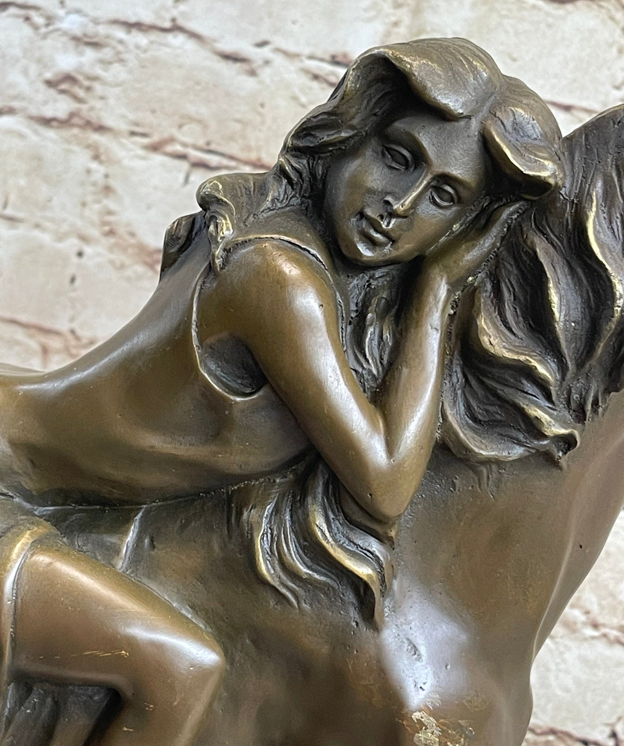 Young Woman on Horseback - Surreal Abstract Bronze Sculpture Horse Lover Art