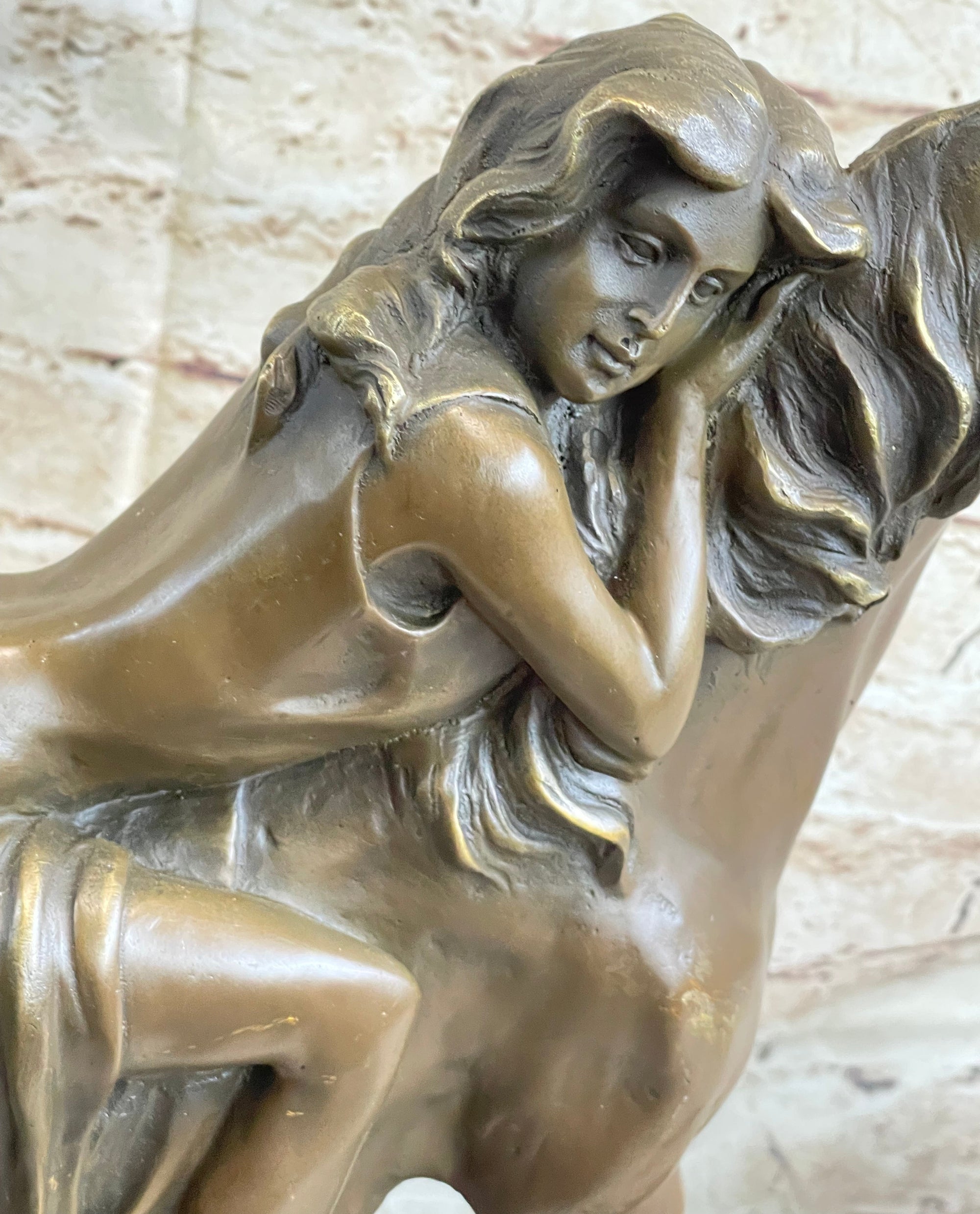 Young Woman on Horseback - Surreal Abstract Bronze Sculpture Horse Lover Art