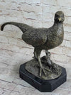 Pheasant Grouse Game Bird Hunter Bronze Marble Statue Sculpture Wildlife Trophy