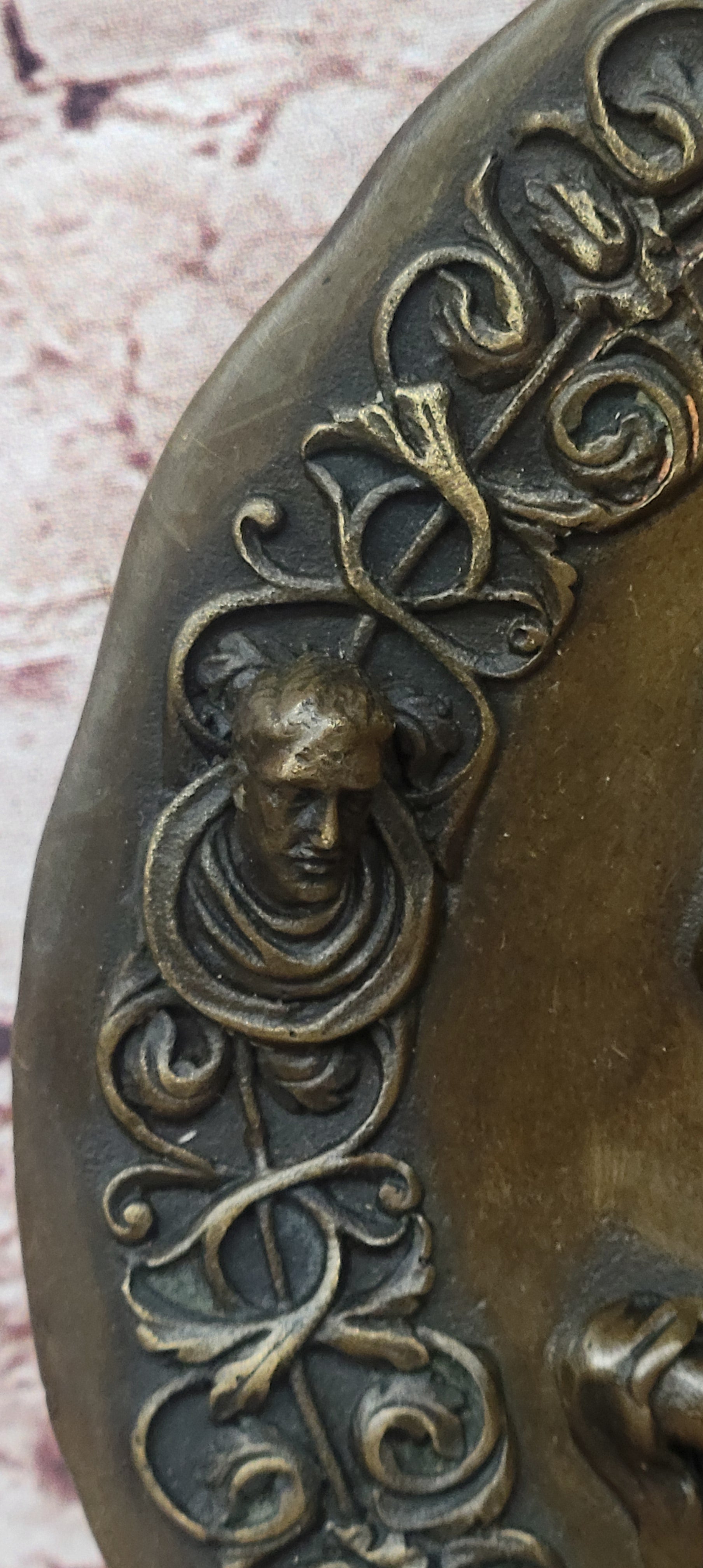 Bronze Saint Joan of Arc Relief Plaque with Horse and Medieval Portraits