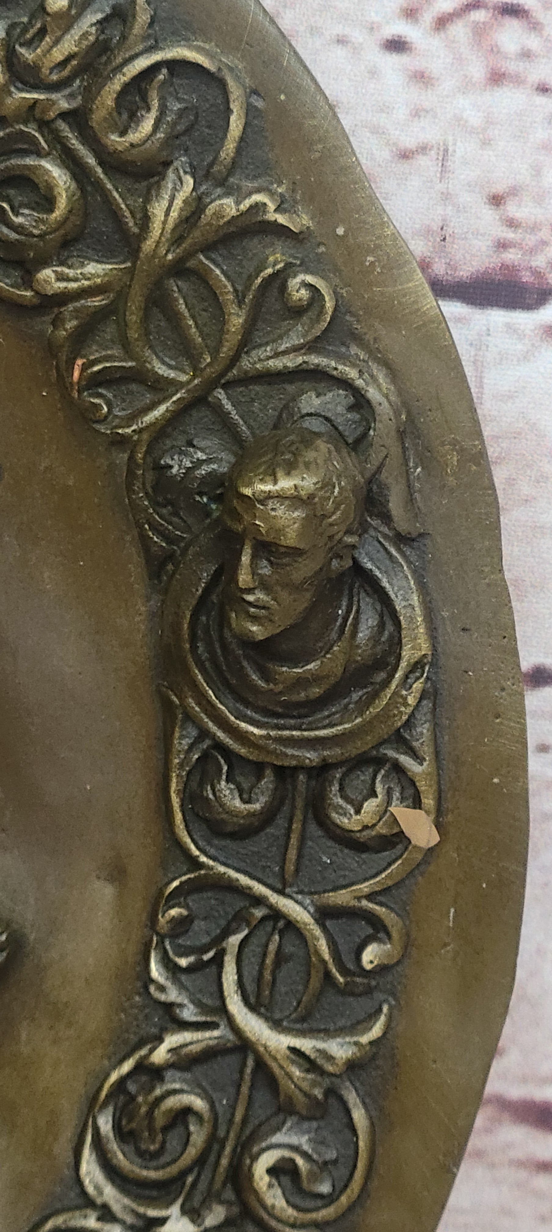 Bronze Saint Joan of Arc Relief Plaque with Horse and Medieval Portraits