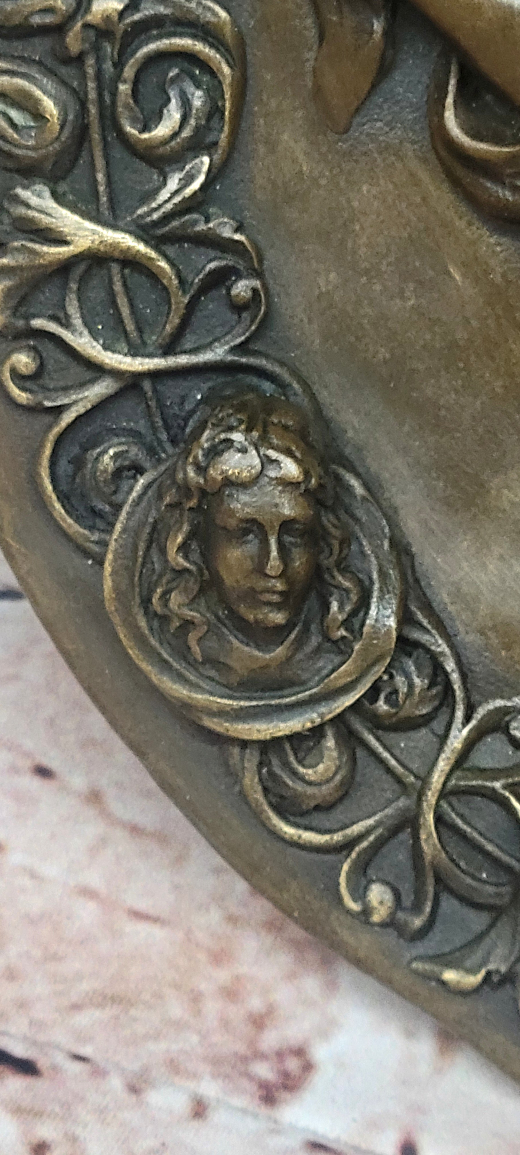 Bronze Saint Joan of Arc Relief Plaque with Horse and Medieval Portraits