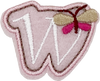 Curly Pink W - Patch