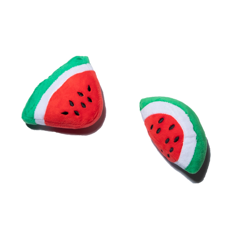 Glow Pups: Watermelon Squeaky Plush Dog Toys - 2 Pack