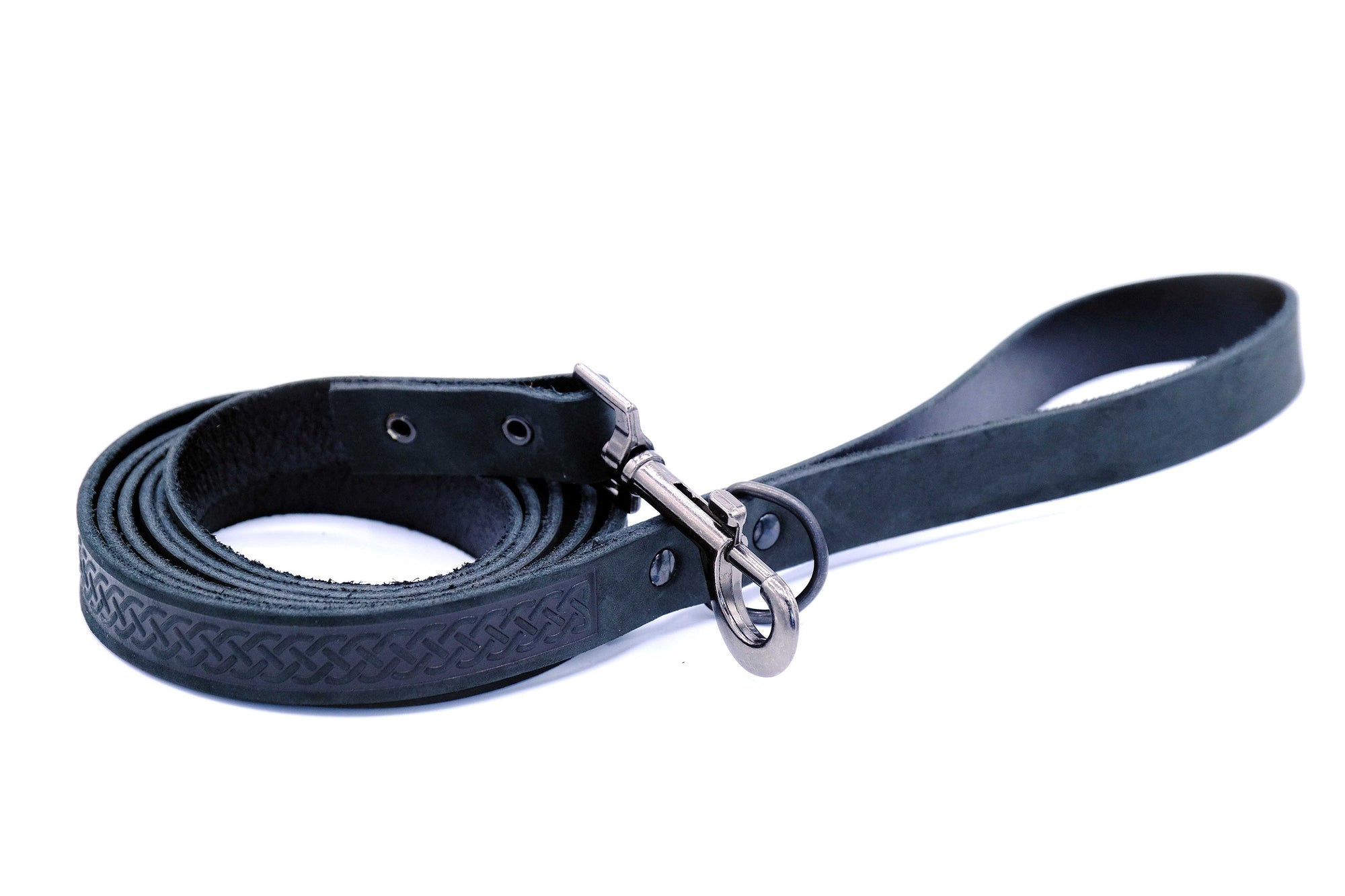 Euro-Dog Celtic Sport Leather Dog Collar & Leash Set
