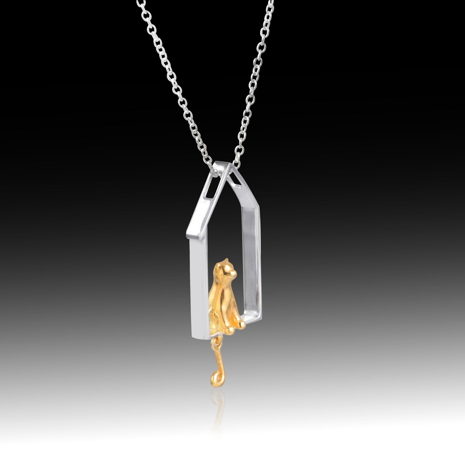 Purring Perch- Sterling Silver Pendant