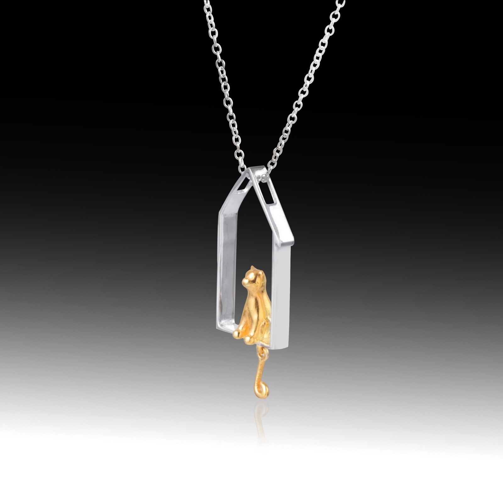 Purring Perch- Sterling Silver Pendant