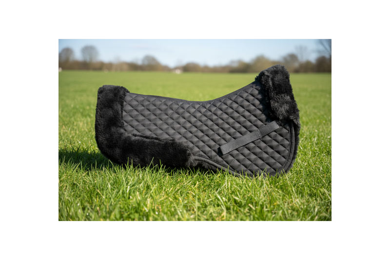 Premium Quality Cotton Black Half Pad Saddle Pad