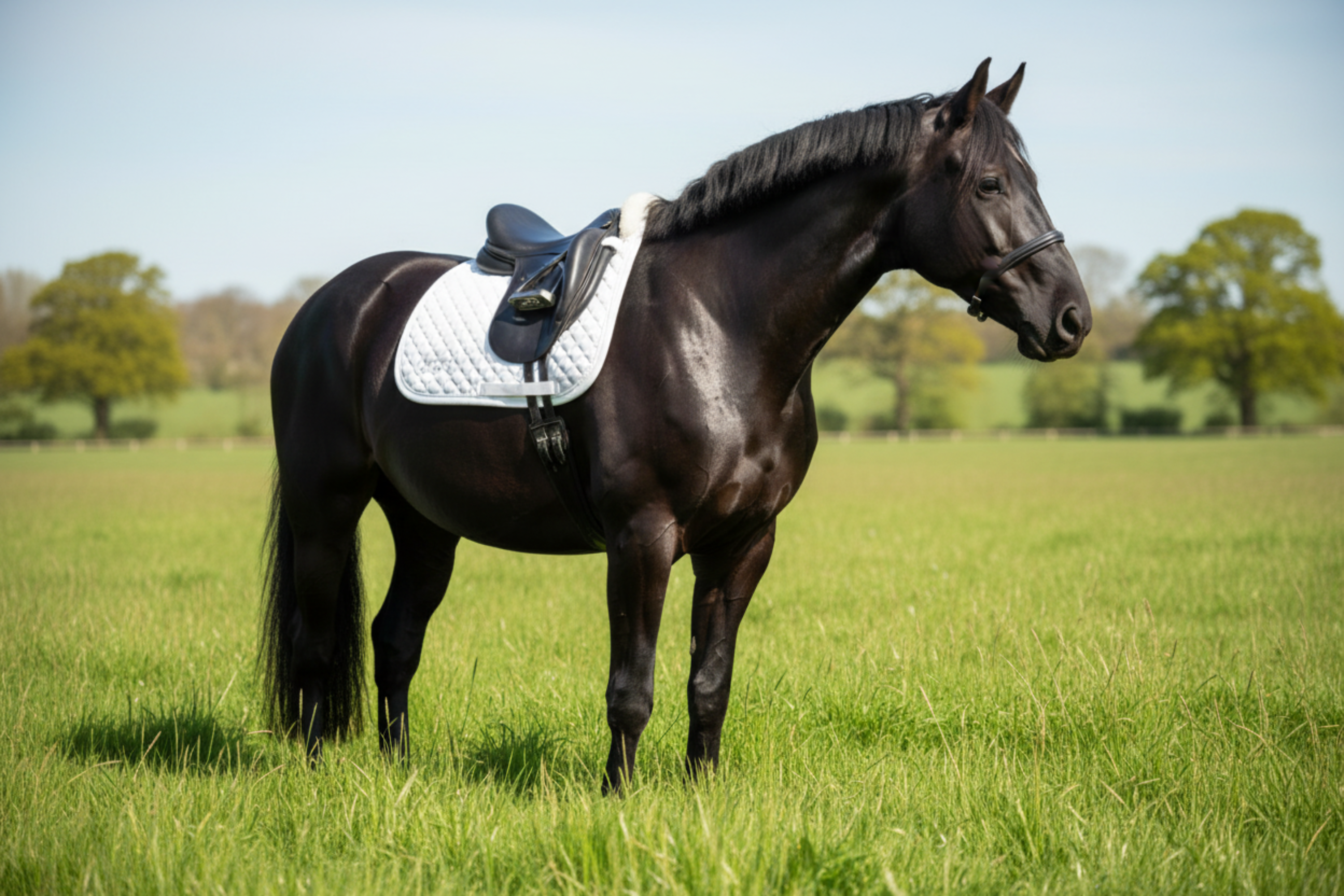 Premium Quality Cotton Black Half Pad Saddle Pad