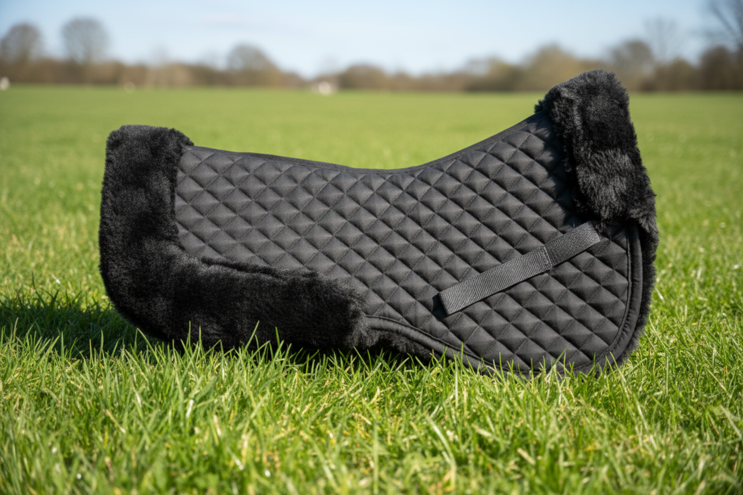 Premium Quality Cotton Black Half Pad Saddle Pad