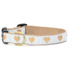 Up Country White Heart of Gold Cast Brass Dog Collar