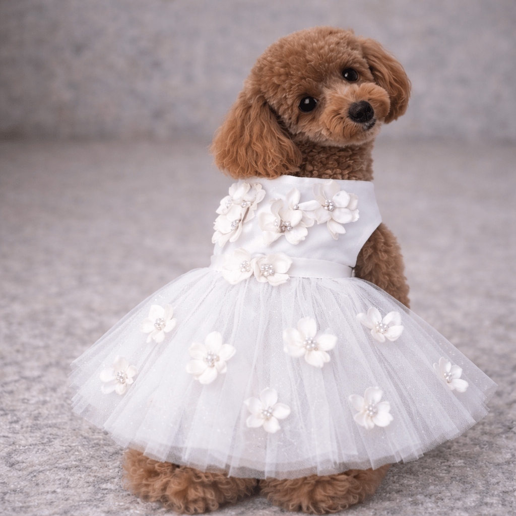Heads or Tails Pup White Ceremony Dog Dress