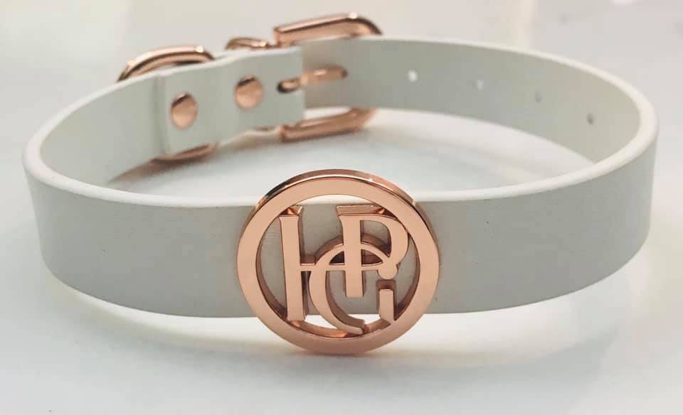 Leather Collar - Snow Drop