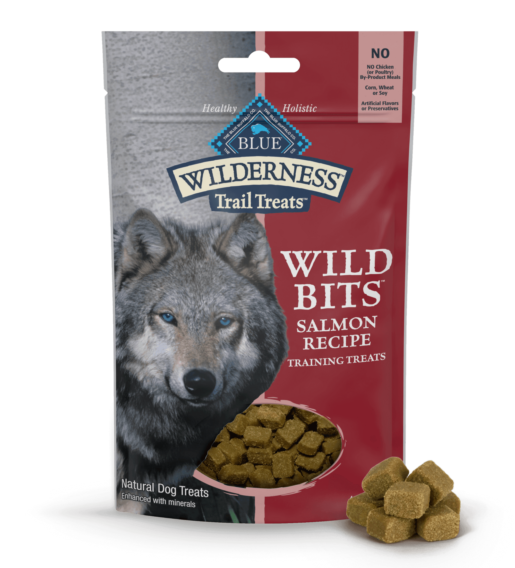 Blue Buffalo Blue Wildnerness Trail Treats High-Protein Soft-Moist Dog Treats Wild Bits Salmon Recipe (4oz)
