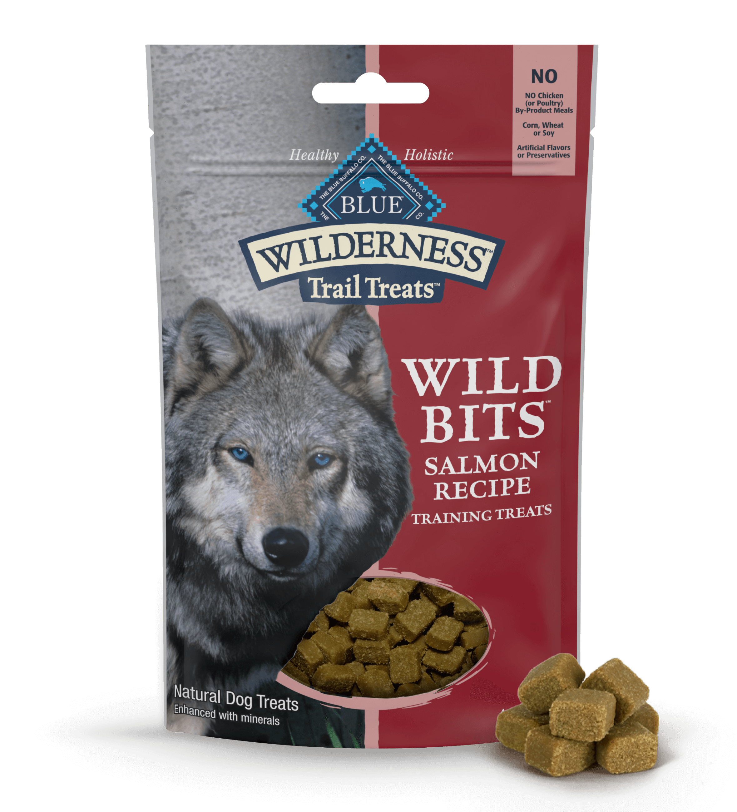 Blue Buffalo Blue Wildnerness Trail Treats High-Protein Soft-Moist Dog Treats Wild Bits Salmon Recipe (4oz)