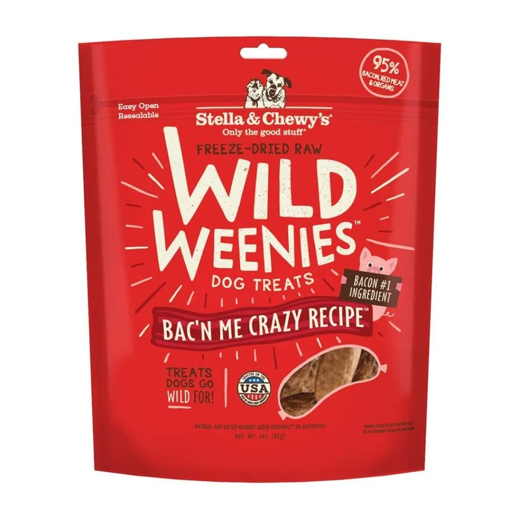 Stella & Chewys Freeze Dried Wild Weenies Bacon Dog Treats (3oz)