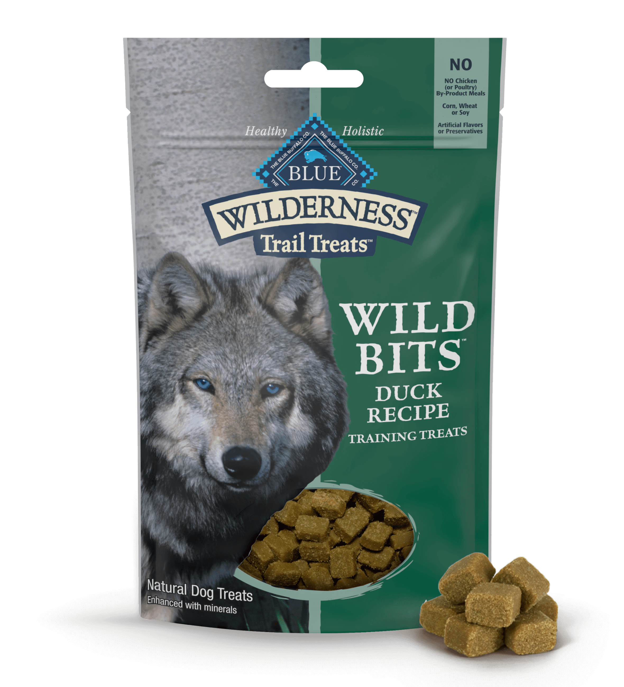 Blue Buffalo Blue Wildnerness Trail Treats High-Protein Soft-Moist Dog Treats Wild Bits Duck Recipe (4oz)