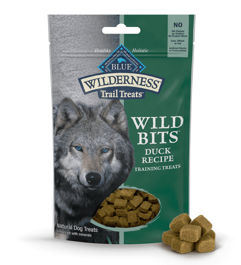 Blue Buffalo Blue Wildnerness Trail Treats High-Protein Soft-Moist Dog Treats Wild Bits Duck Recipe (4oz)
