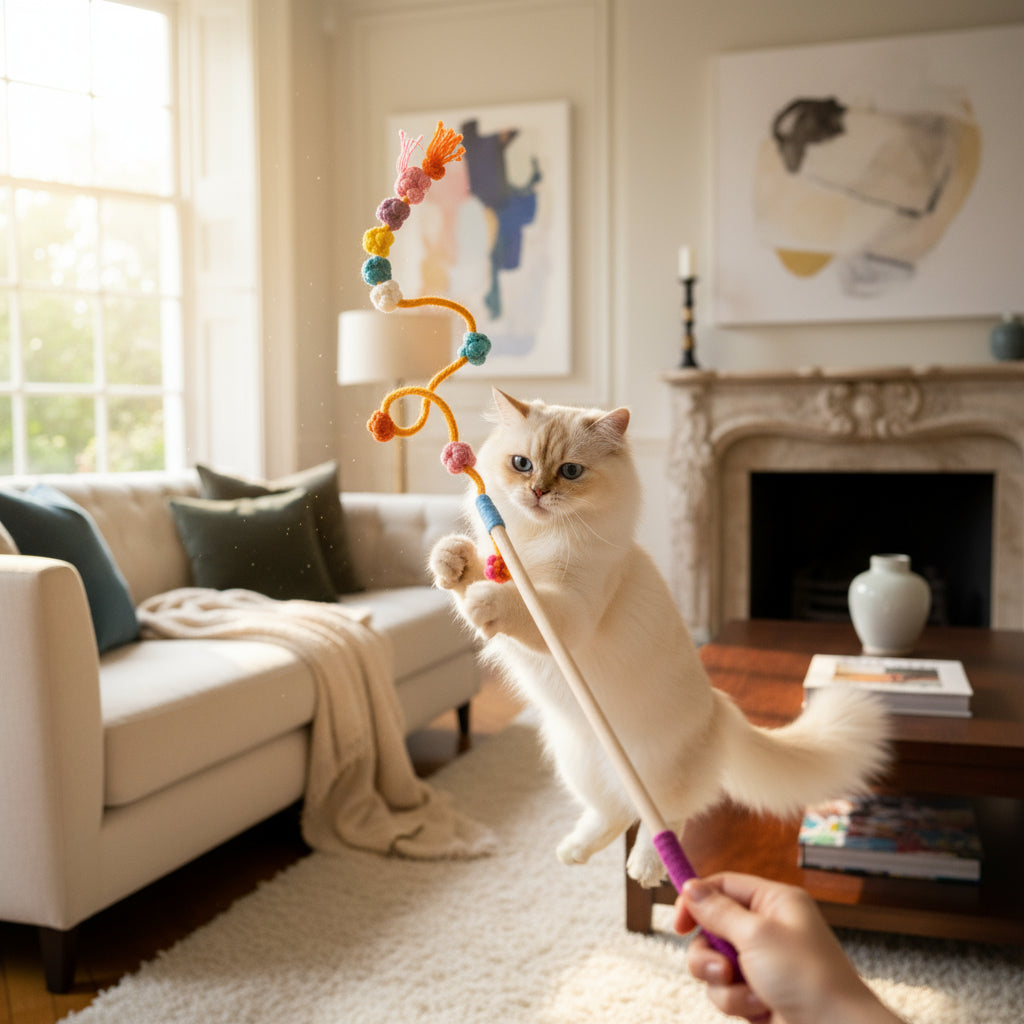 Wooly Cat Wand Cat Toy Flower