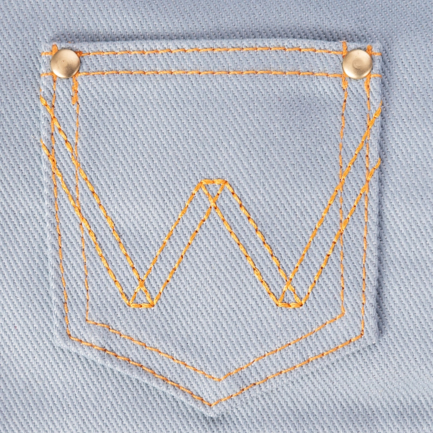 Wrangler Denim and Sherpa Vest Harness Light Wash