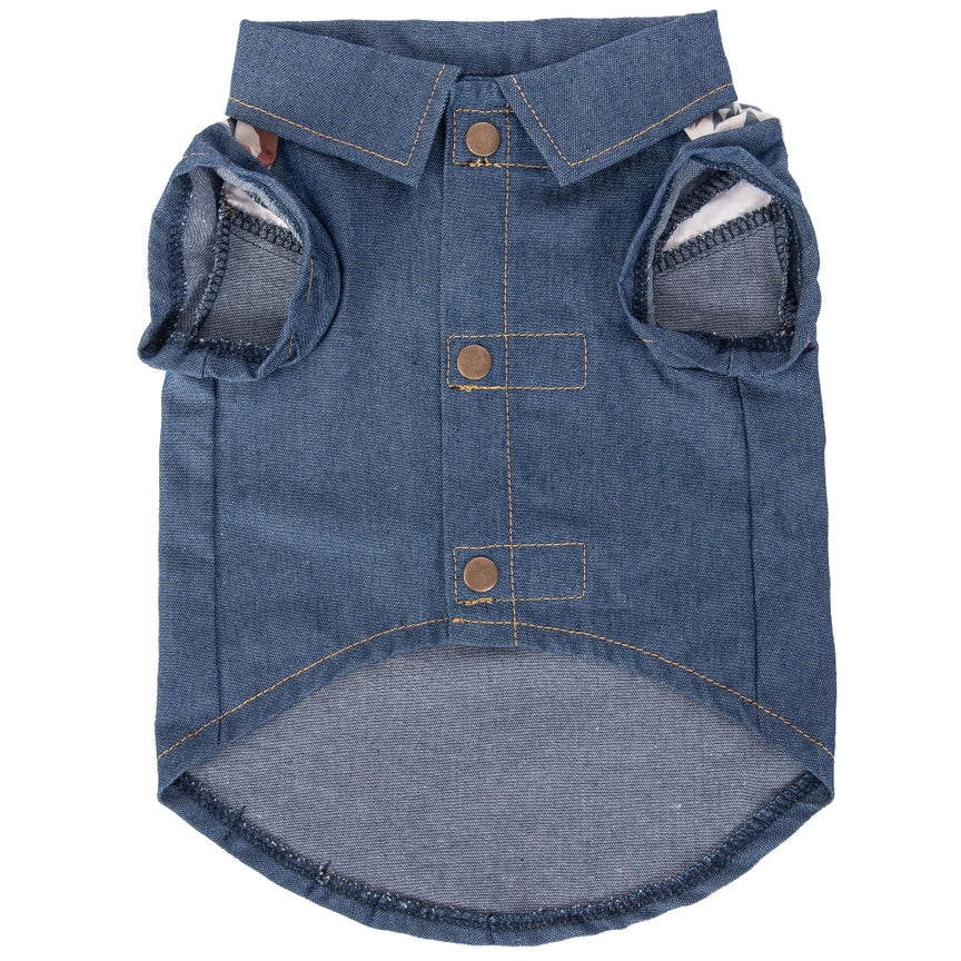 Wrangler® Pattern Yoke Denim Shirt – Medium Blue