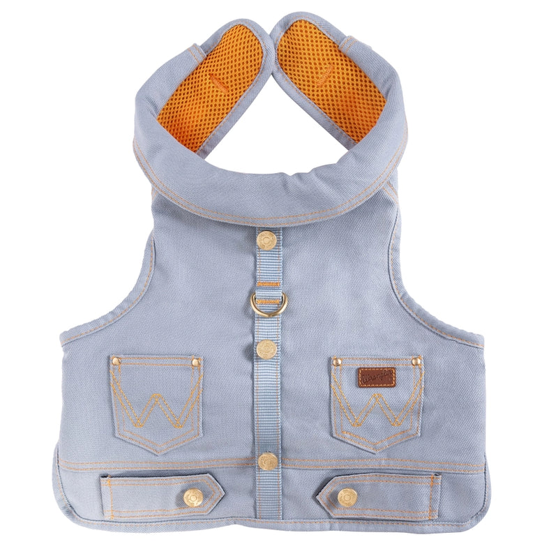 Wrangler Denim Vest Harness Light Wash