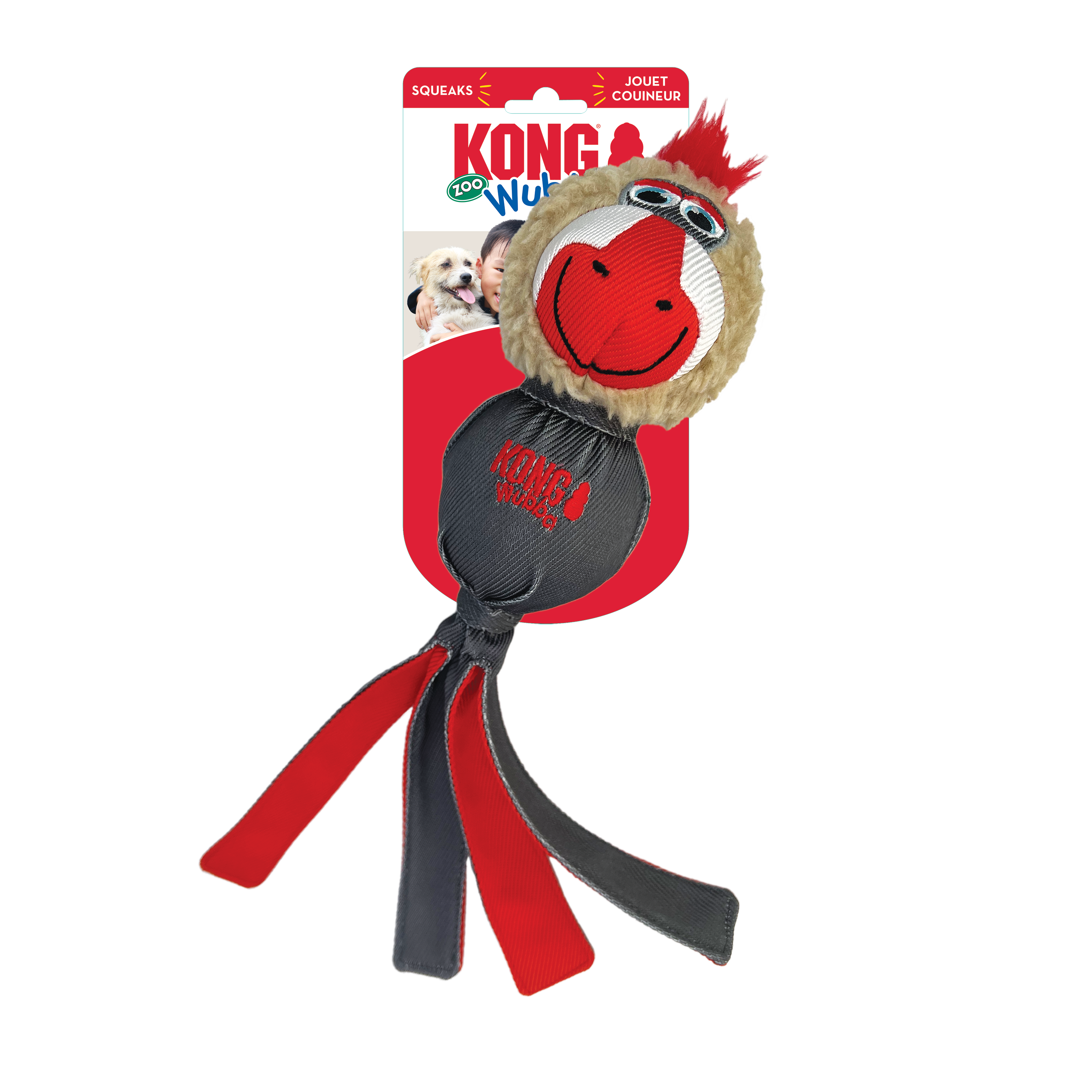 Kong Large Dog Wubba Zoo Mandrill - HT Animal Supply