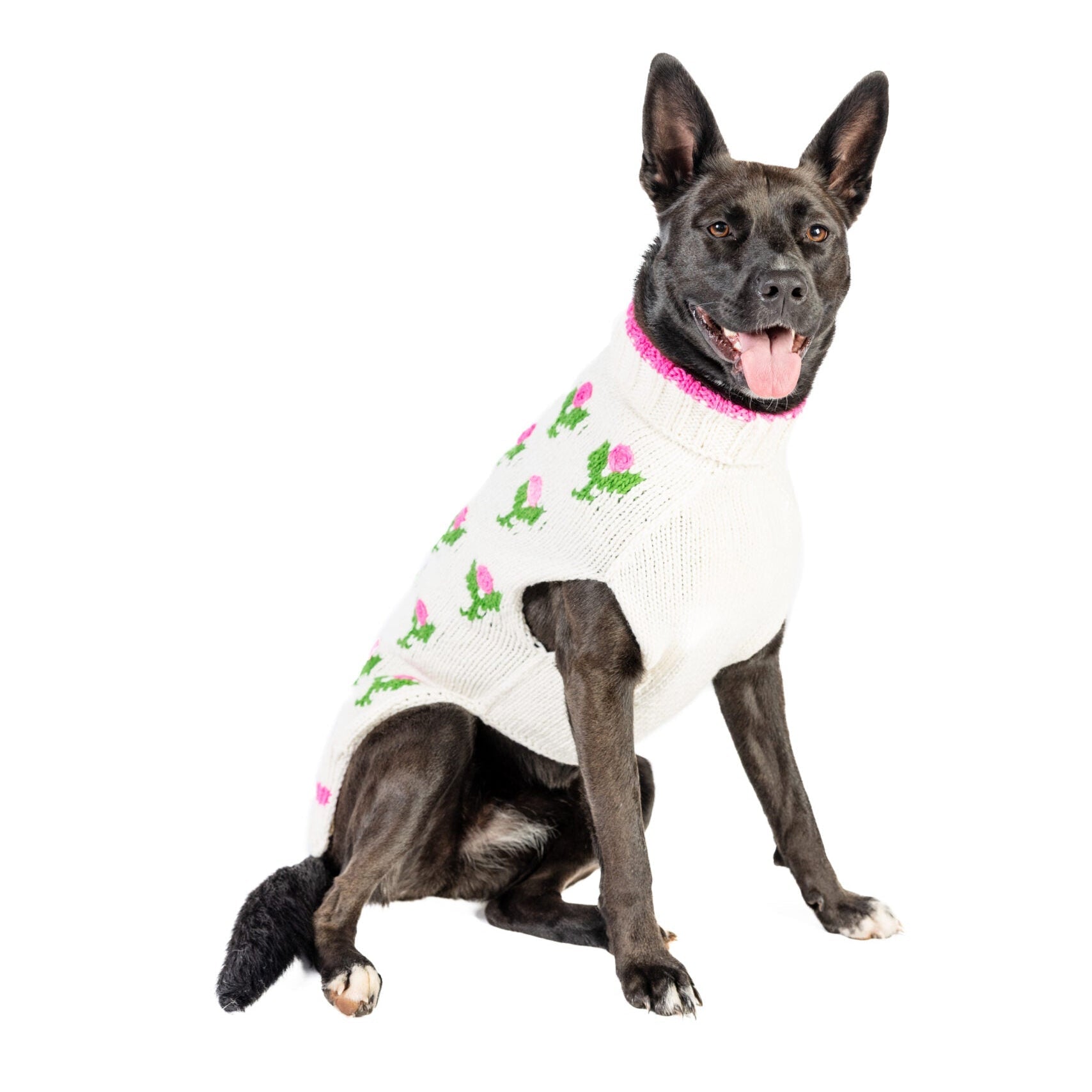Chilly Dog Rose Bud Knit Wool Dog Sweater