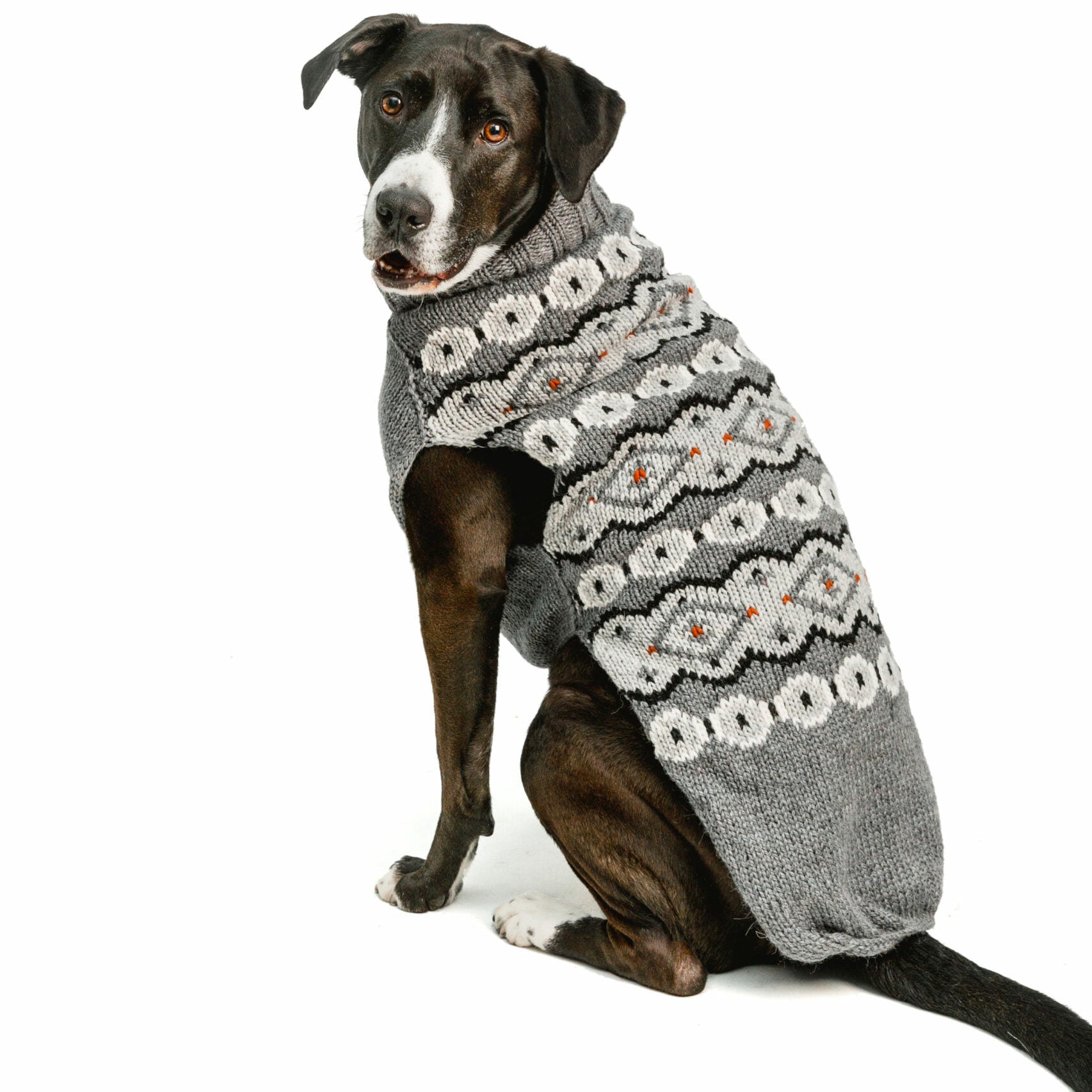 Alpaca Silver Fair Isle Dog Sweater