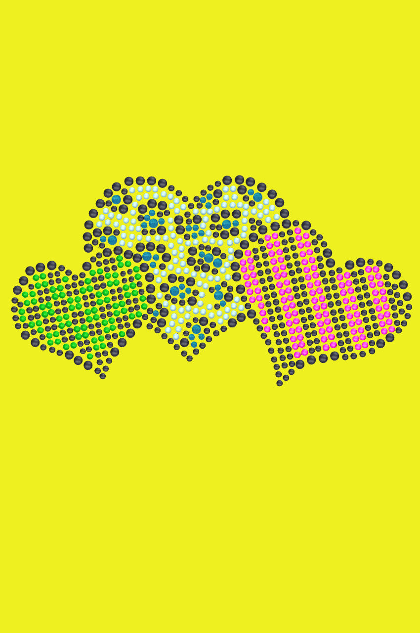 Leopard, Checks, & Stripes Multicolor Hearts - Bandanna