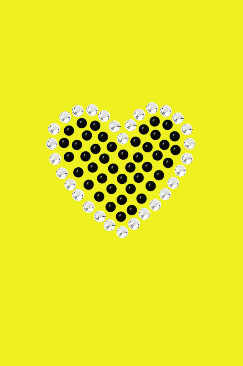 Black Rhinestone Heart Bandanna