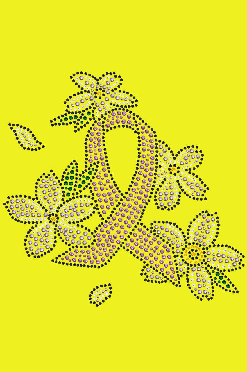 Pink Ribbon with Flowers - Bandanna