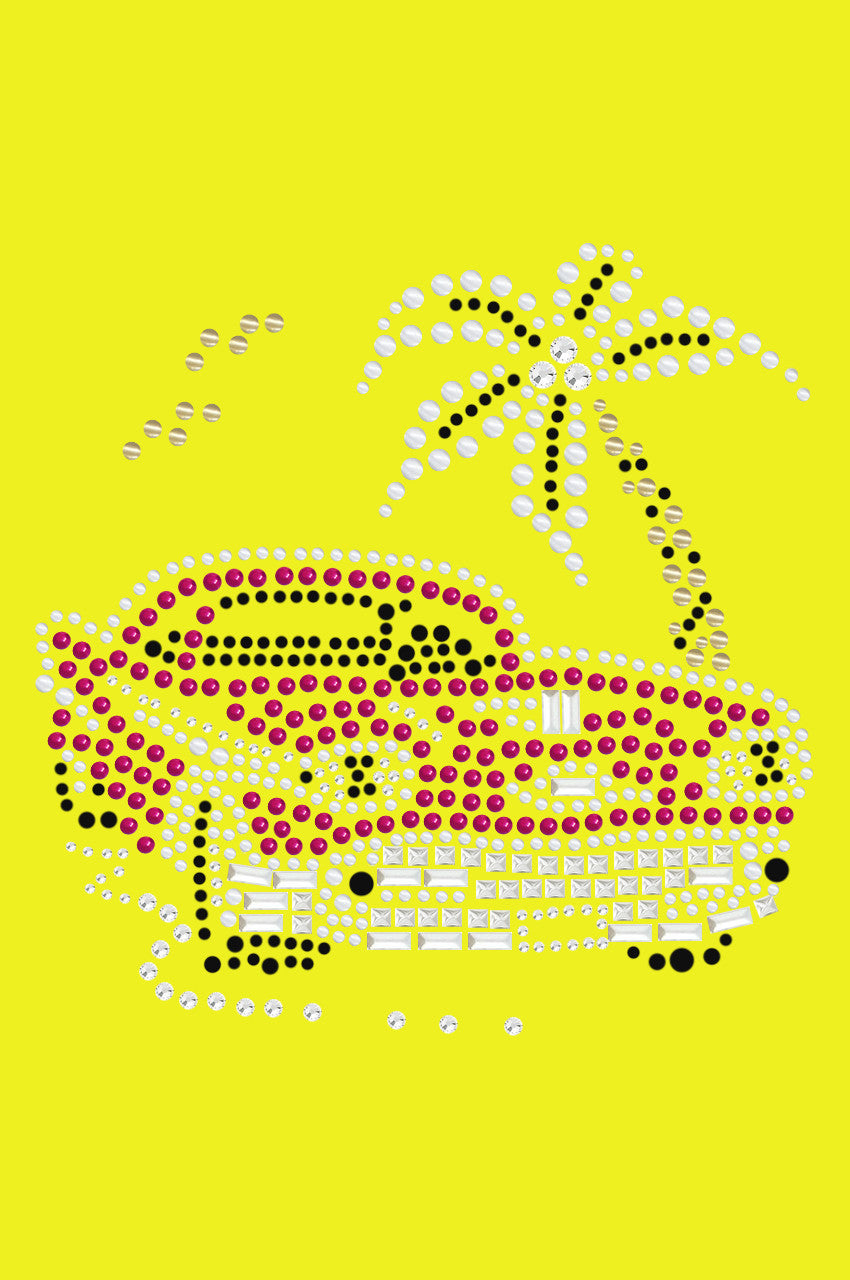 Car with Palm Tree (Pink) - Bandanas