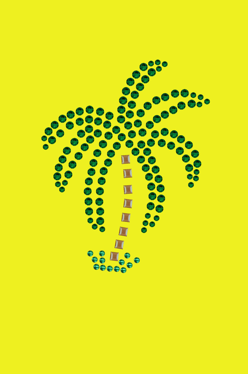 Palm Tree (Green Rhinestones - Small) - Bandanna