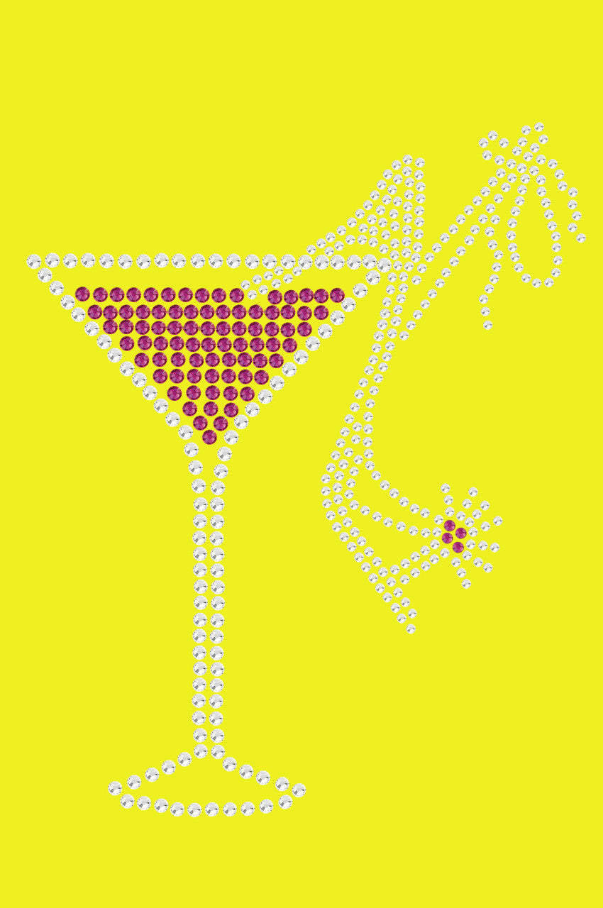 Martini (Fuchsia with Blue Rhinestones) - Bandanna