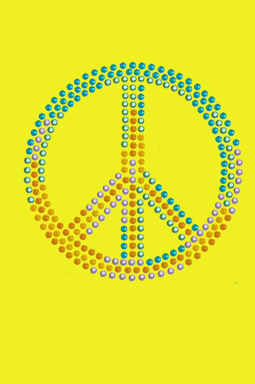 Peace Sign (Blue, Orange, Yellow, & Green) - Bandanna