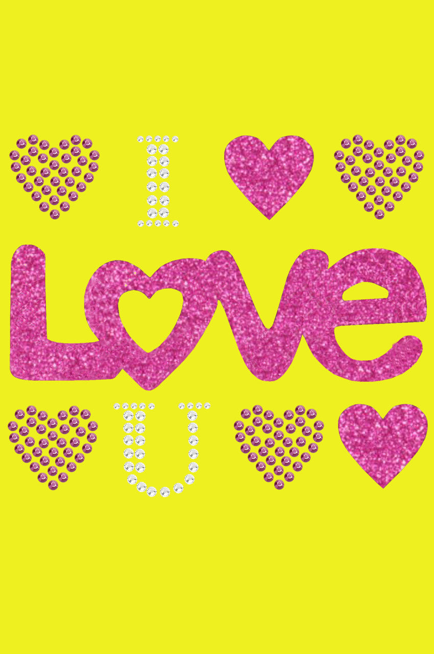 I Love You (Pink Glitter) Bandanna