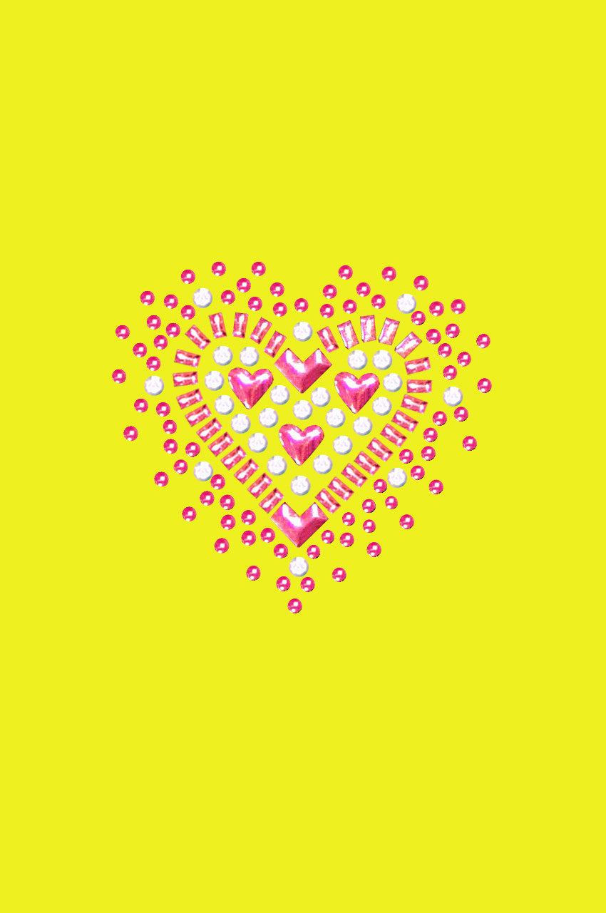Pink Austrian crystal Heart Bandanna