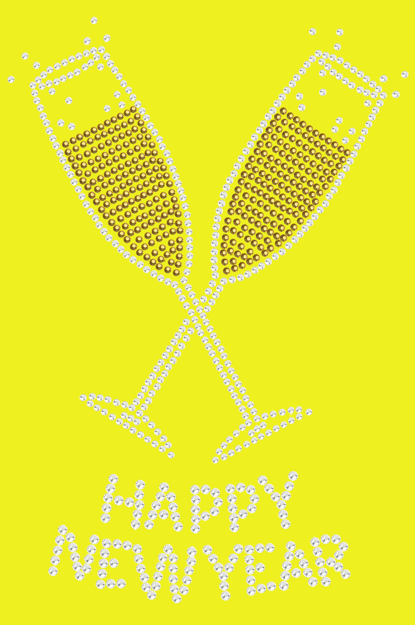 Happy New Year Champagne Glasses - Bandanna