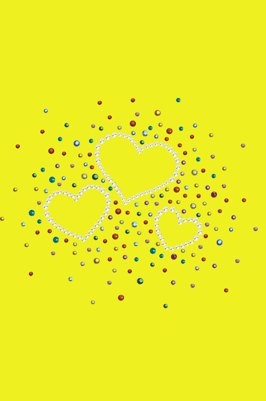 Three Hearts with Multicolored Studs Bandanna