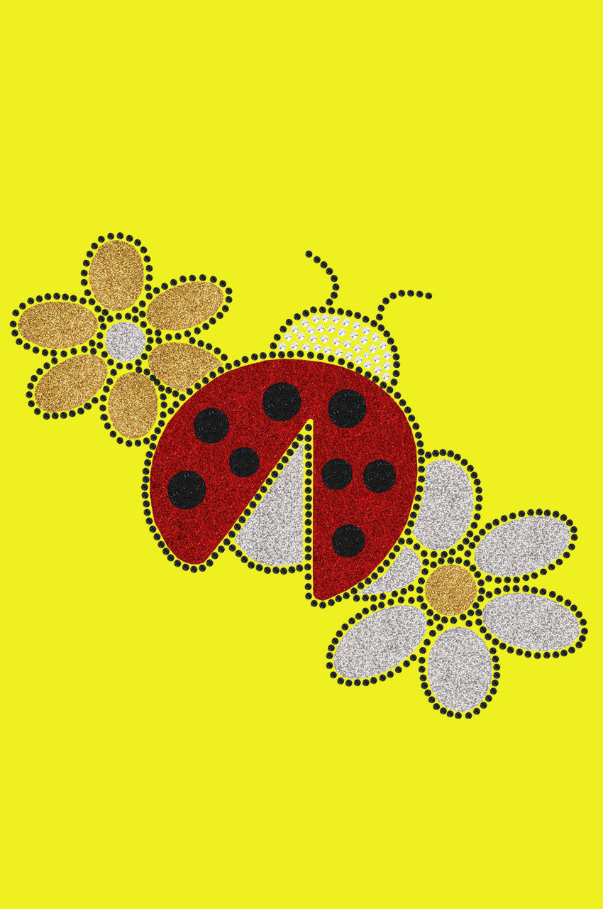 Glitter Ladybug & Daisies - Bandanna