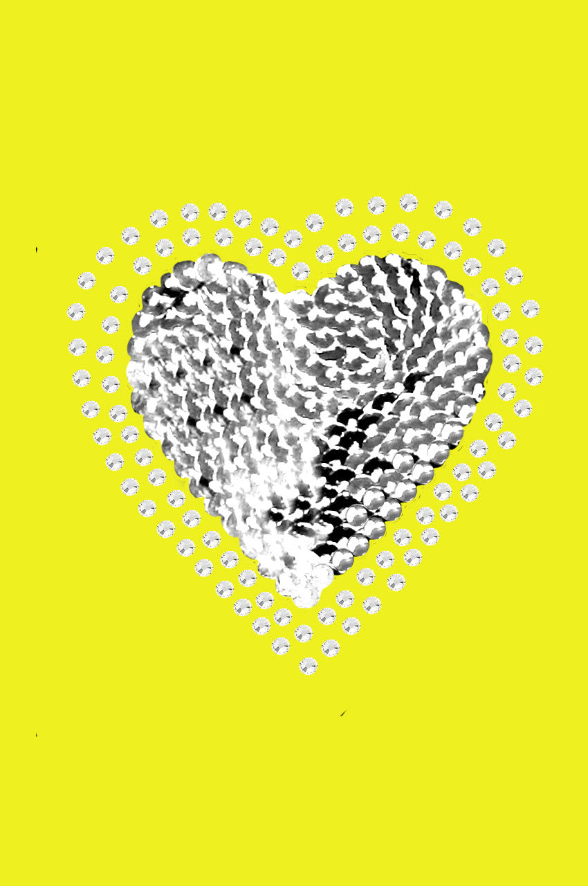 Sequin Silver Heart Bandanna