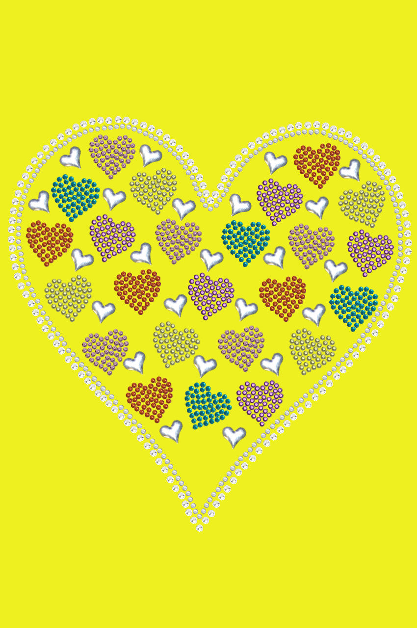 Heart with Multicolor Rhinestud Hearts Bandanna