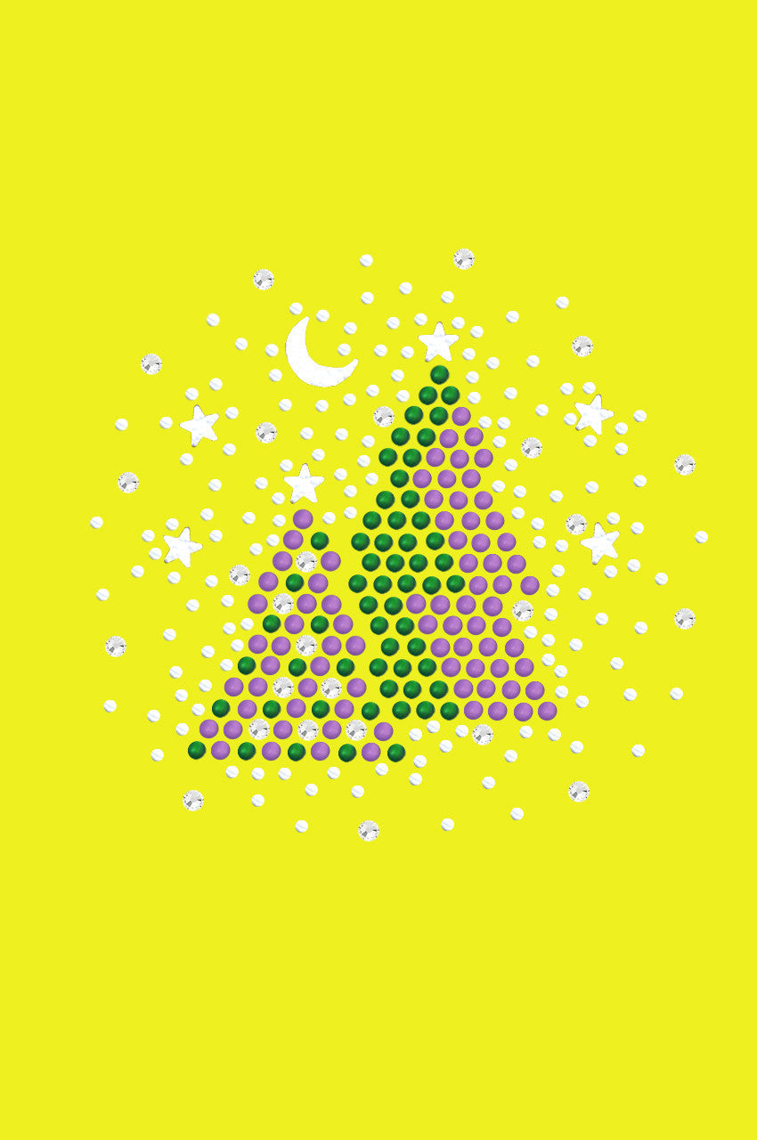 Purple & Green Christmas Trees with Austrian crystal Snowflakes - Bandana