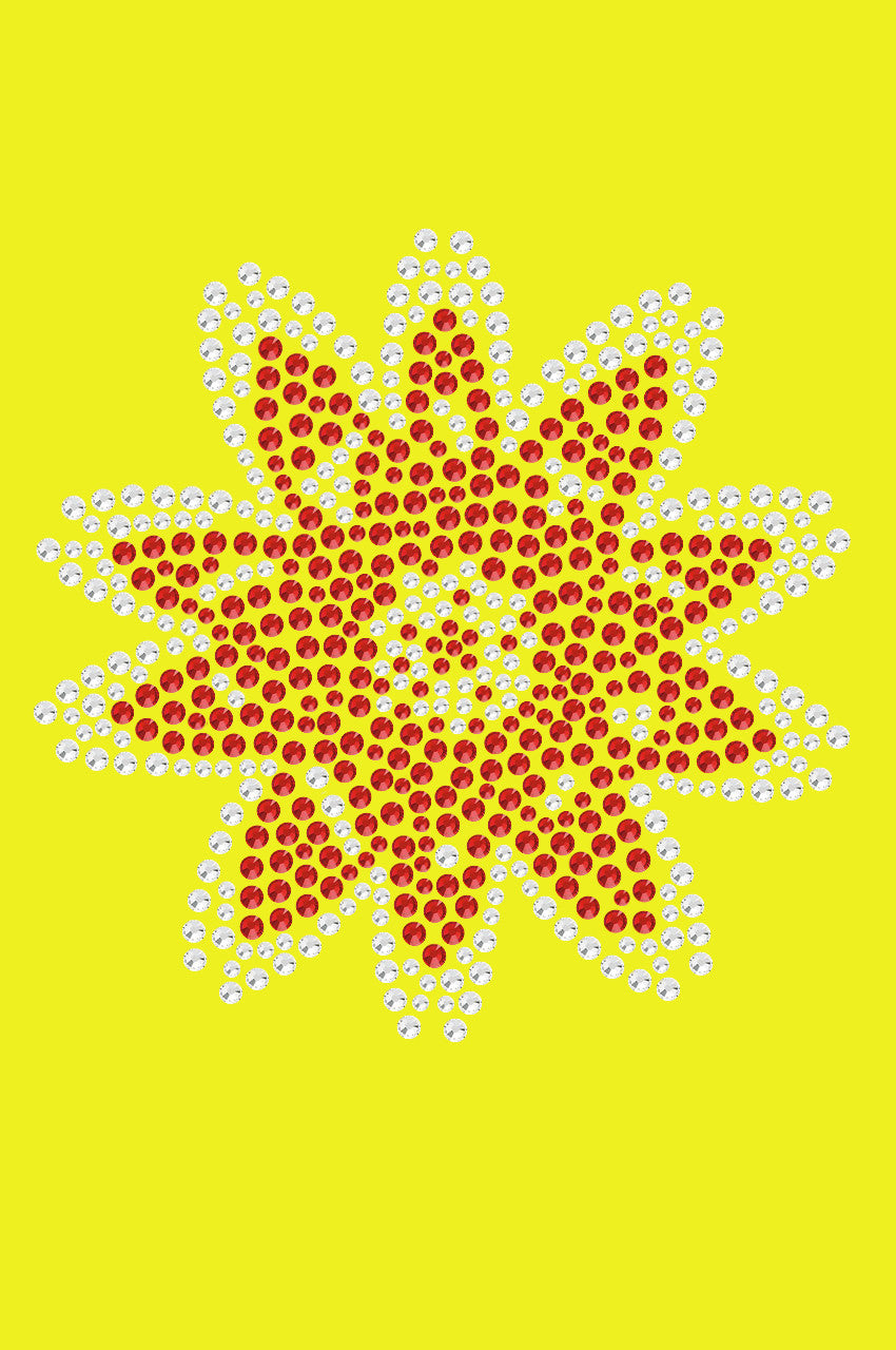 Red Rhinestone Flower - Bandanna